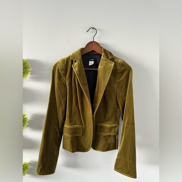 J. Crew | Gorgeous Green Velvet Blazer (Cotton fabric) - Picture 4 of 10